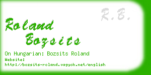 roland bozsits business card